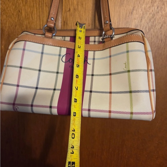 Coach Women's Plaid Shoulder Bag - Cream, Pink, and Tan - Picture 3 of 6